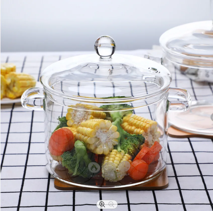 Food-Grade Heat Resistant Glass Cooking Pot Clear Glass Soup Pot with Lid  for Stovetop Microwave Oven - China Cooking Pot and Glass Cooking Pot price