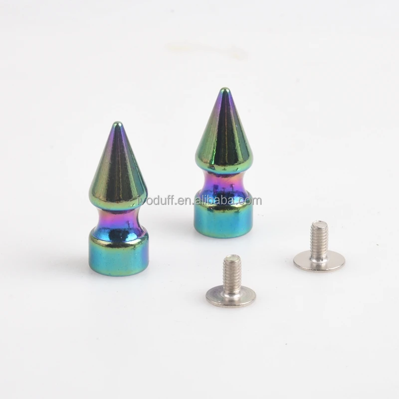 Новое поступление радужные 10x24 мм шипы заклепки пуговицы для кожи