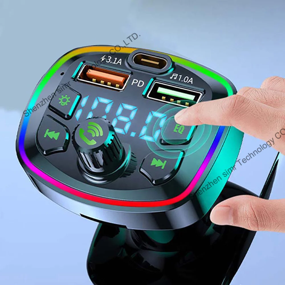 cigarette bluetooth Simr E32 Bluetooth FM Transmitter for Car Type-C PD USB Car Charger  Cigarette Lighter Bluetooth Hands-Free Call Car MP3 Player