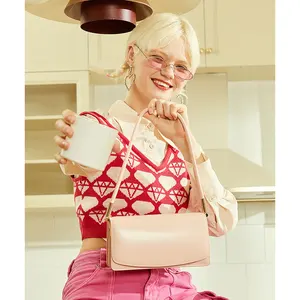 Glossy Sturdy Genuine Leather Women Shoulder Bags Fashion Simple Niche Korean Style Women Handbags