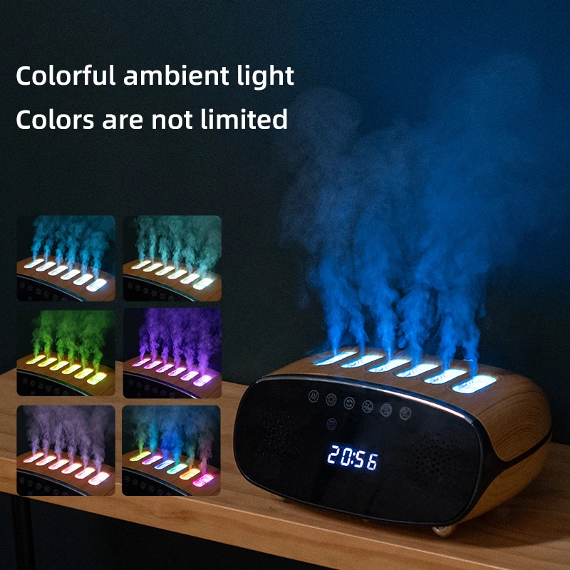 Intelligent Music Pickup Dynamic Control Air Humidifier 6 Spray Running Rainbow Light Mist Humidifier With Bluetooth Speaker