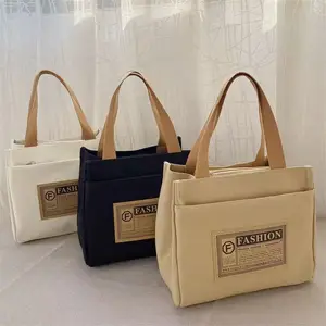 Portable Casual Handbag Student Lunch Bag Women's Canvas Bags Fashion Large Women's Bags