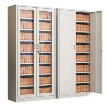 Fast delivery cheap metal office cabinet steel with glass door glass sliding door bookcase filing cabinet with lock