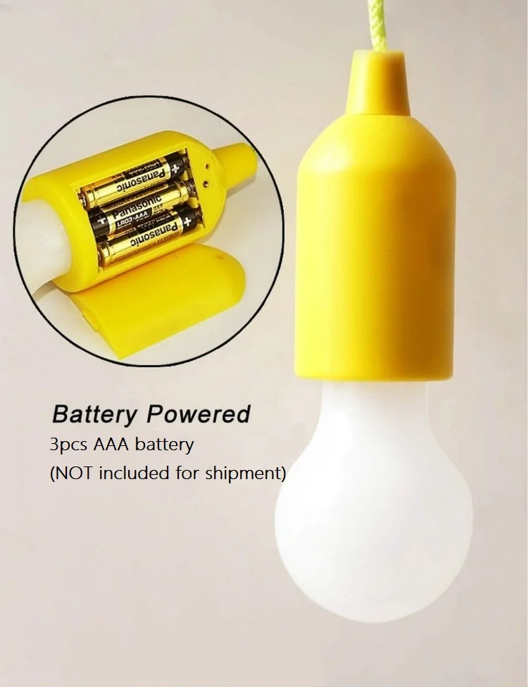 Lâmpada de LED Portátil Colorida para Acampamento - Bateria AAA
