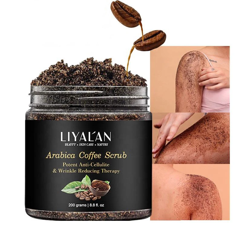 Hot Sale Private Label Face Natural Organic Vegan Whitening Exfoliating Deep Cleansing Sugar Bodyscrub Arabica Coffee Body Scrub