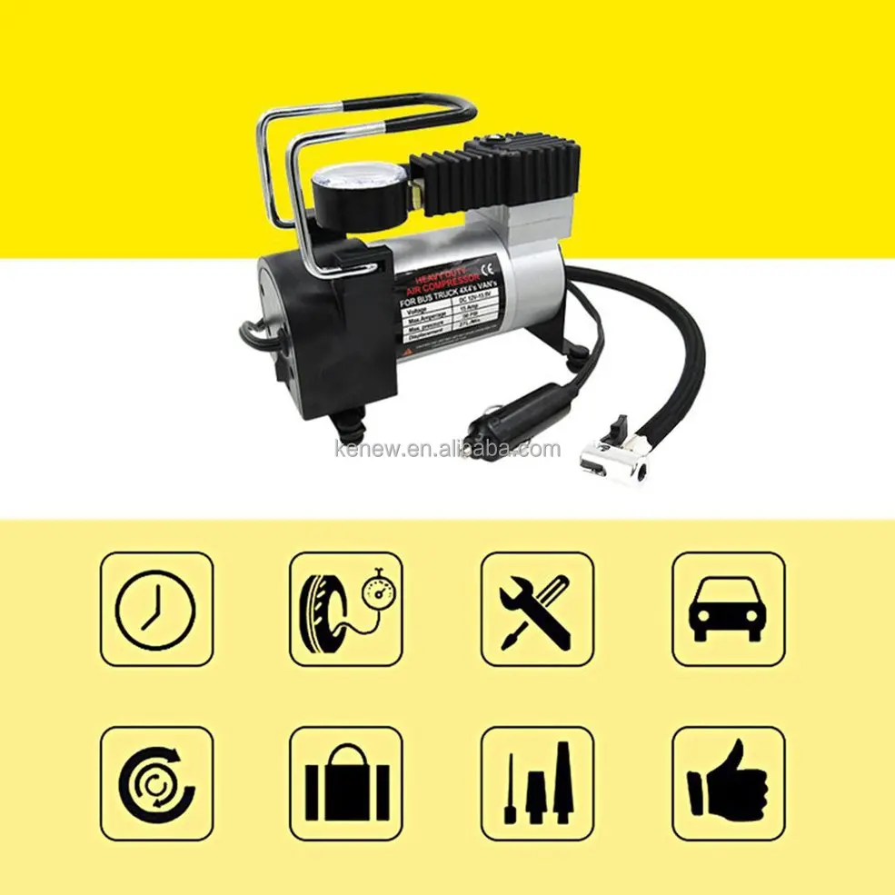 Double Cylinder Portable Super Flow Dc 12v 150psi Electric Metal Air