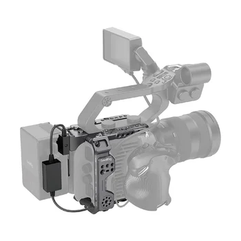 SMALLRIG Camera Cage Kit for Sony FX6, Compact FX6 Cage with V-Mount Battery Plate for Tripods/Handheld/Shoulder Shooting -4124