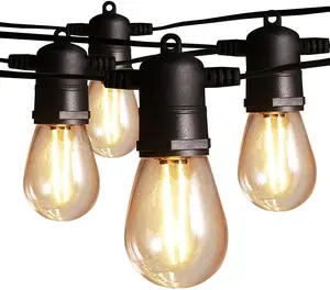 Vertak Patio Cafe Light Outdoor Decoration Globe Vintage Bulbs Copper Wire Led Ip65 Waterproof String Light