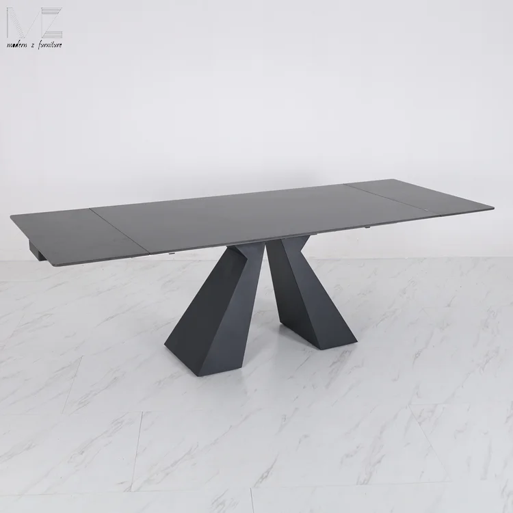 Luxury Modern Expandable Dinning Room Table Set Retractable Kitchen Furniture Sintered Stone  Marble Top Extendable Dining Table