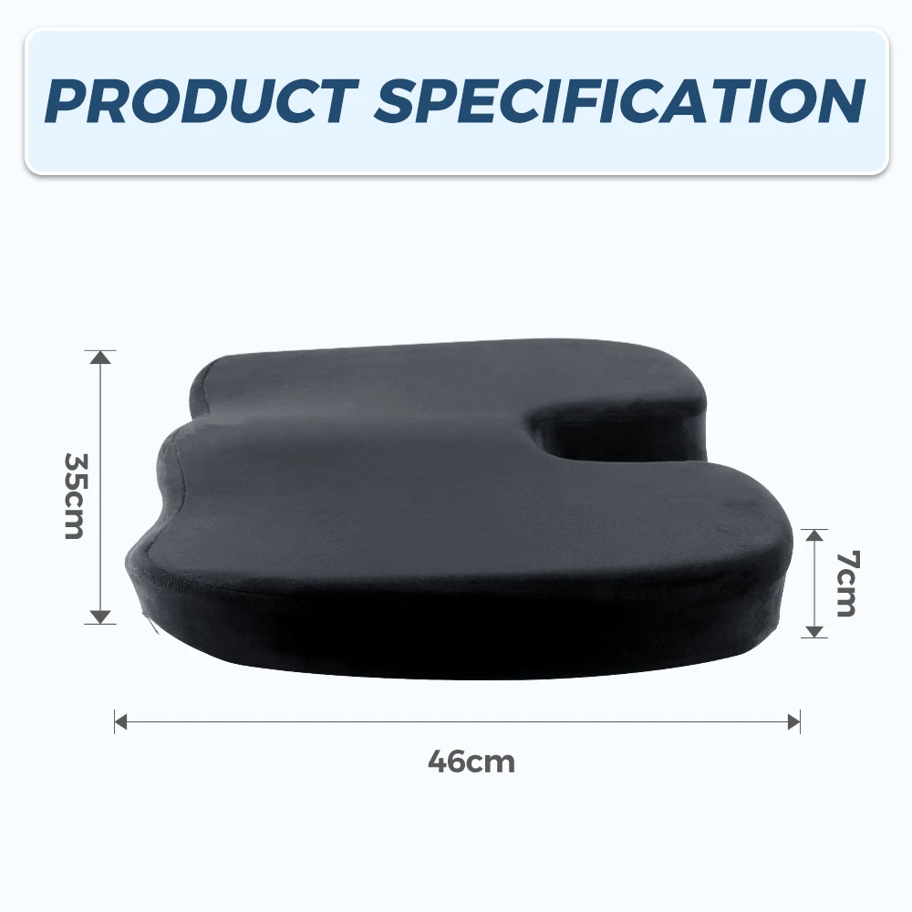 Car Seat Wedge Pillow Gel Infused Memory Foam Ergonomic Pressure Relief