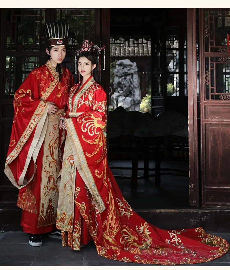 Wedding Hanfu Readymade Classical Red Hanfu Wedding Gown Hot Elegant ...