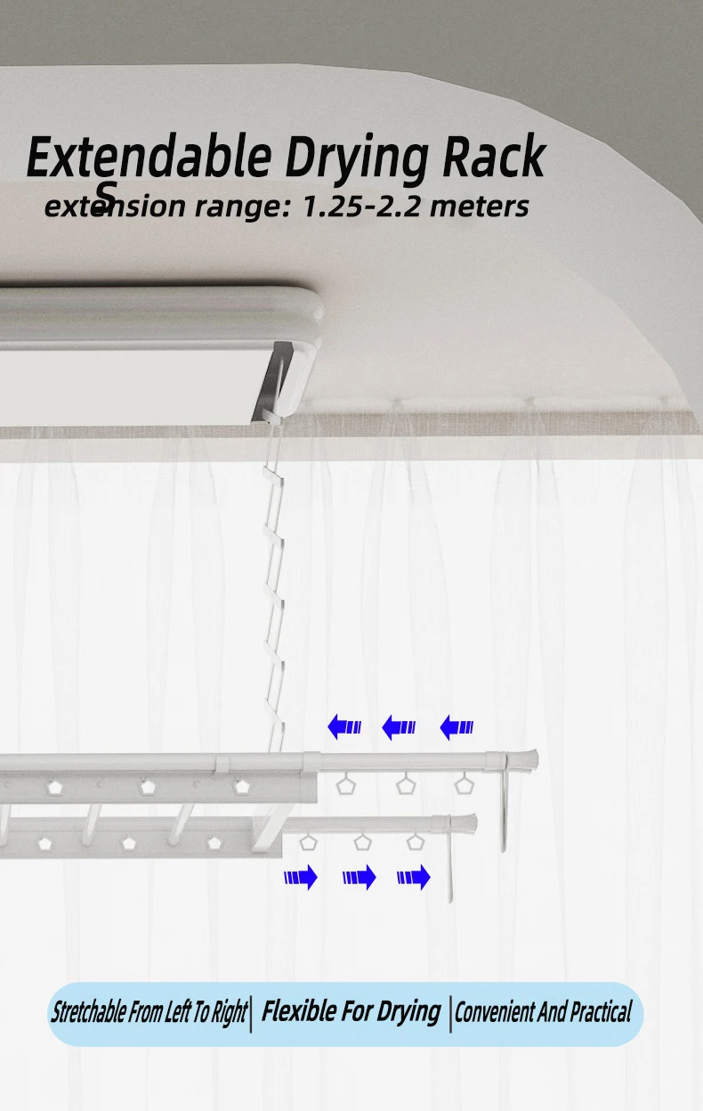 Oem Electric Drying Rack With Smart Retractable Automatic Clothes Dryer