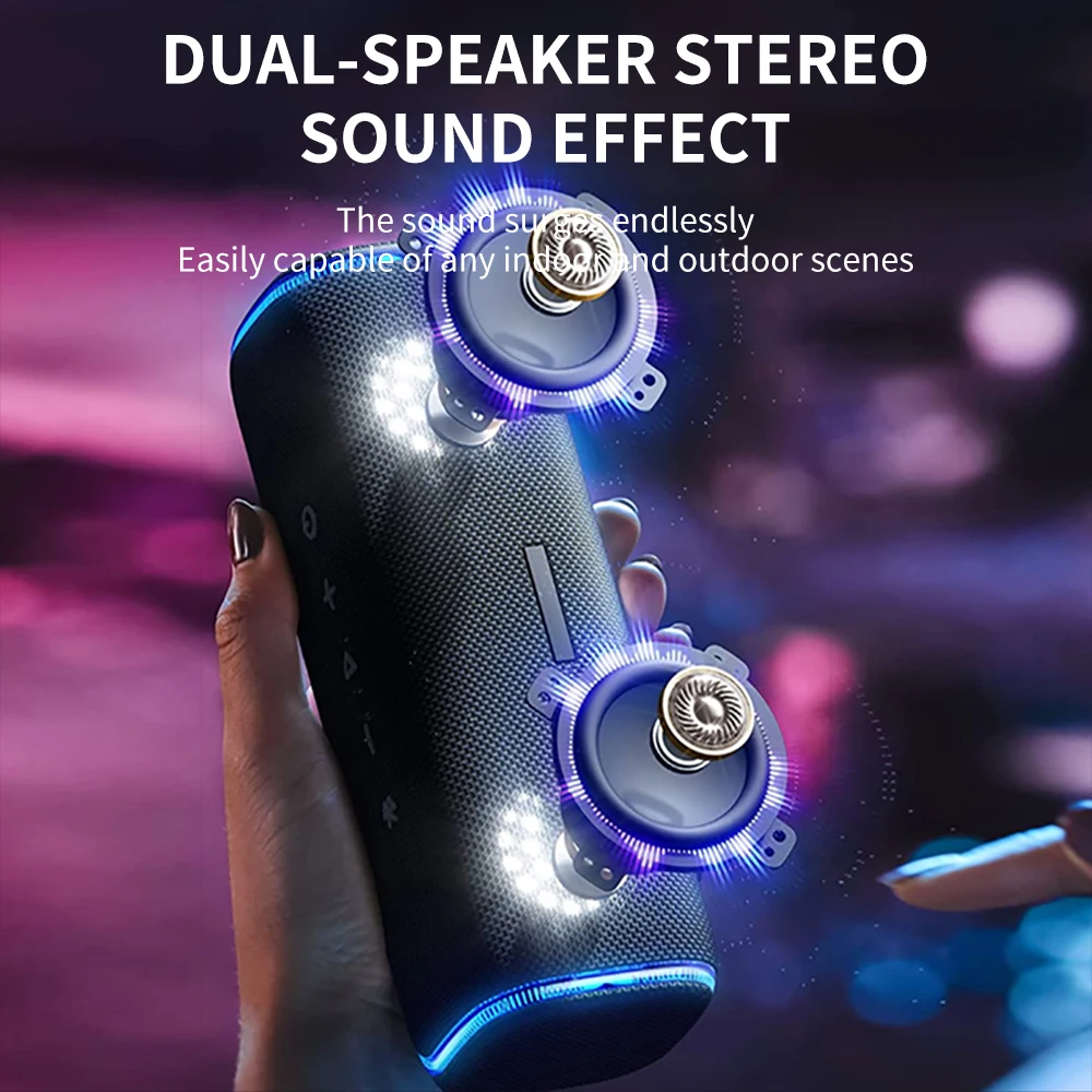 F9 Cyboris IPX7 Waterdichte 60W Mini Draagbare Speaker met Bass Boost, TWS Dual Pairing voor buiten_voghion.com