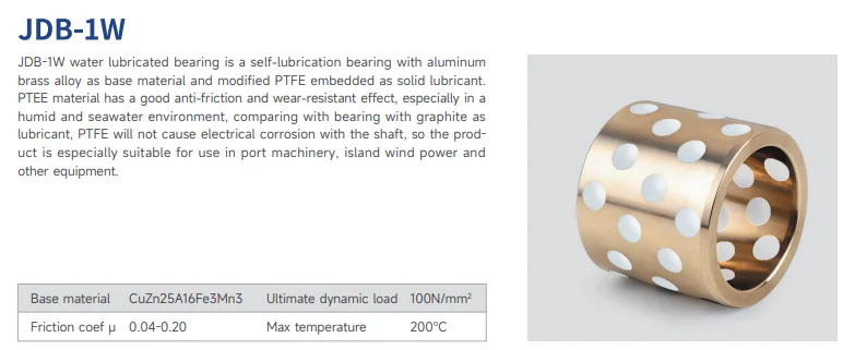 White PTFE Bushing with Graphite Bronze Brass Material for Marine Industry Water Pump Engine Metallos /Oilless Bearing