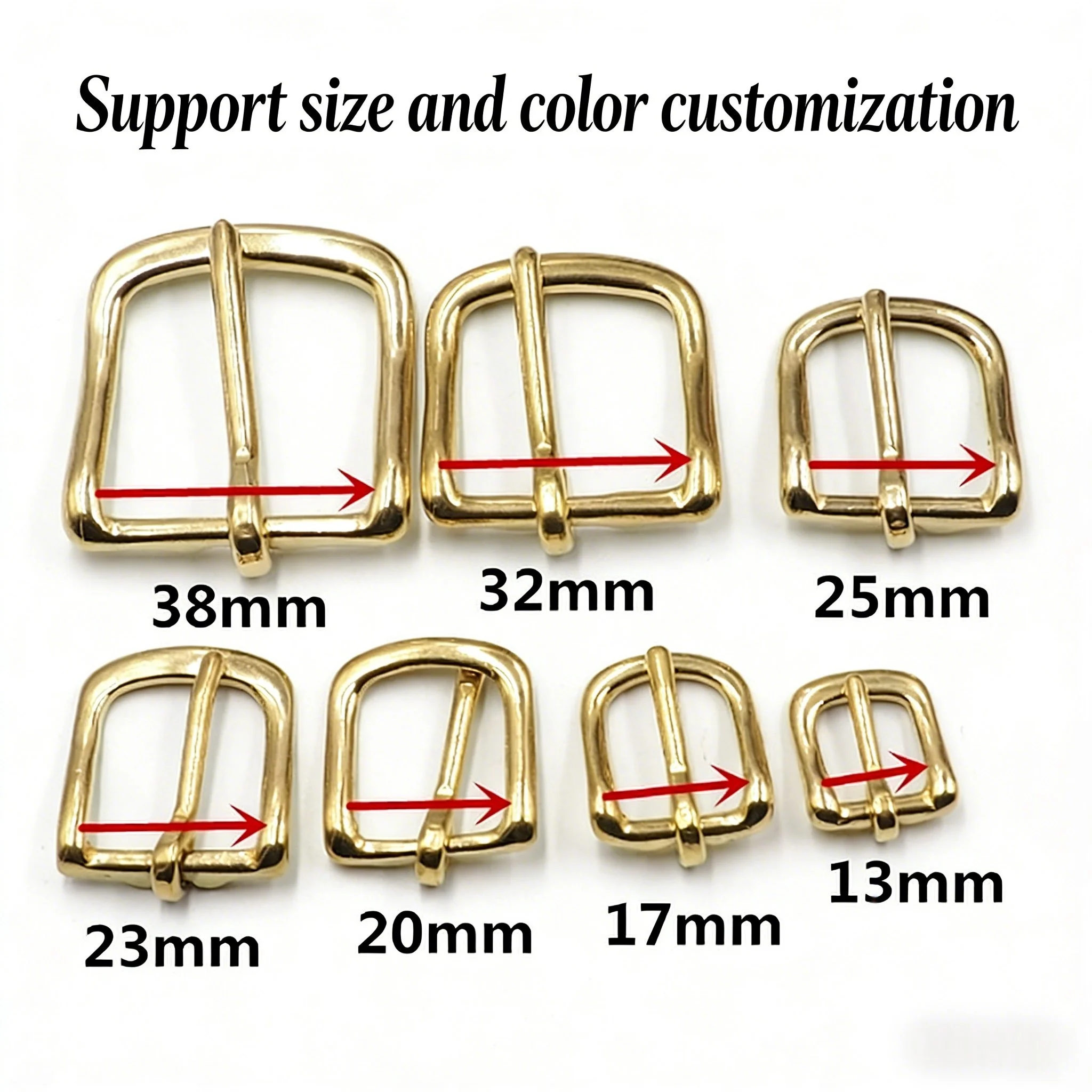 Solid Brass Belt Buckles, Pin Buckle for Men & Women, Multiple Sizes 10 ...