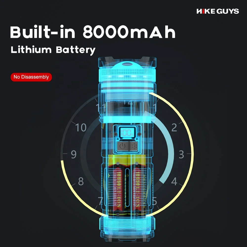 Powerful 40W 10000 Lumens 5Modes Waterproof Outdoor XHP90 Tactical Torch Flashlight LED USB Rechargeable Flashlights