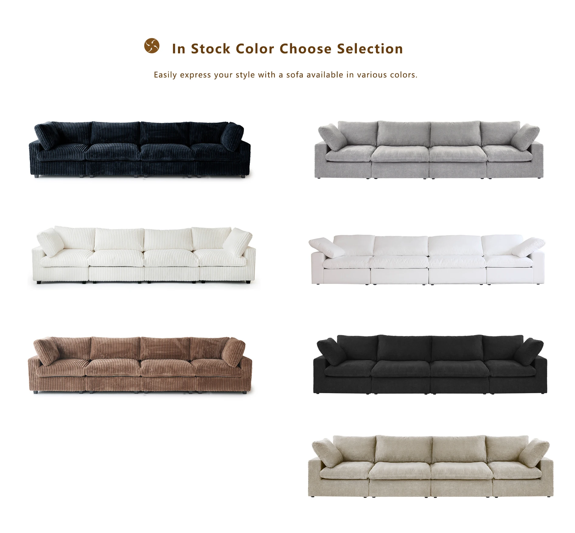 ATUNUS USA in Stock Drop Shipping Modern Sofa Living Room Furniture Nordic White Cloud Modular Sectional Couch Sofa Sets