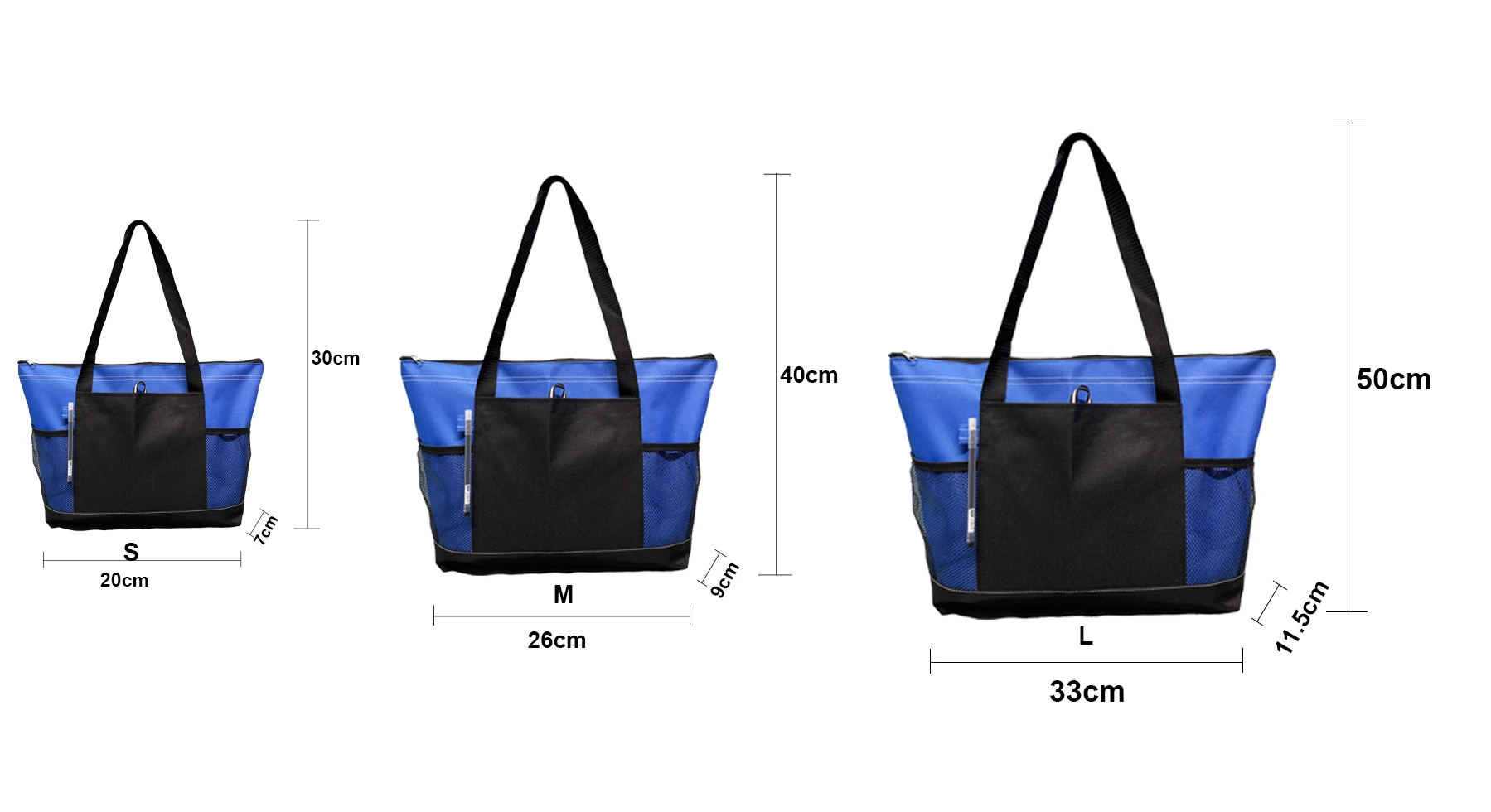 Multicolour Zipper Office School Bag Durable Mesh Pockets
