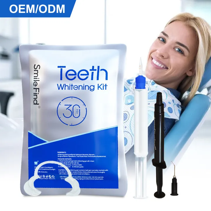 Professional Double Barrel Syringe Gel Whitening Light Lamp Kit