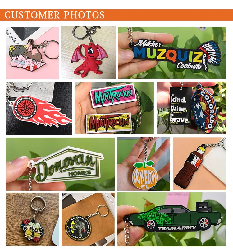 ホットセール工場カスタムデザイン面白いバッグアクセサリーかわいいPVCキーホルダー女性男性用 3