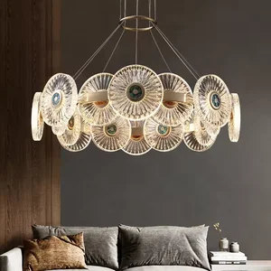 Contemporary Style Indoor Decoration Home Villa Hotel Luxury Glass Glass Chandelier Lamp for Dining Room