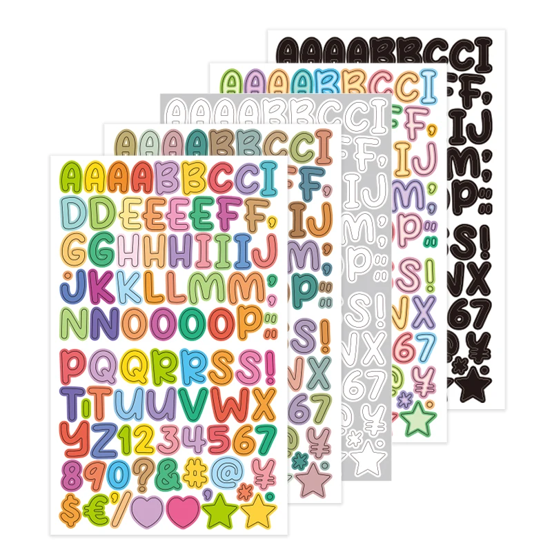 Self Adhesive Black Multi-color Alphabet Stickers Letter Decals for Gift, Mailbox, and Address Numbers Stocks Fast Delivery
