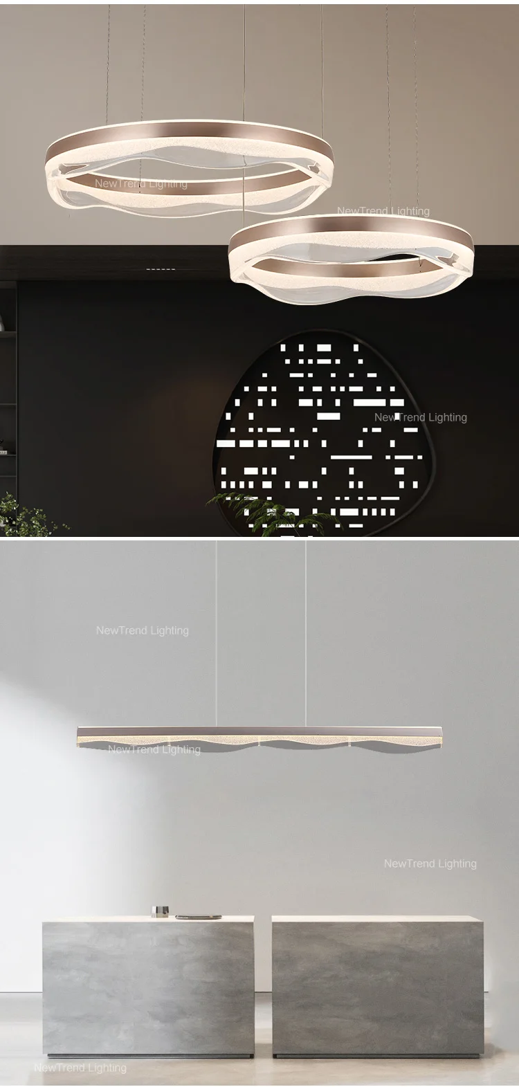 lc9866 contemporary indoor decoration pendant light living dining room restaurant home office acrylic led ring chandelier-4