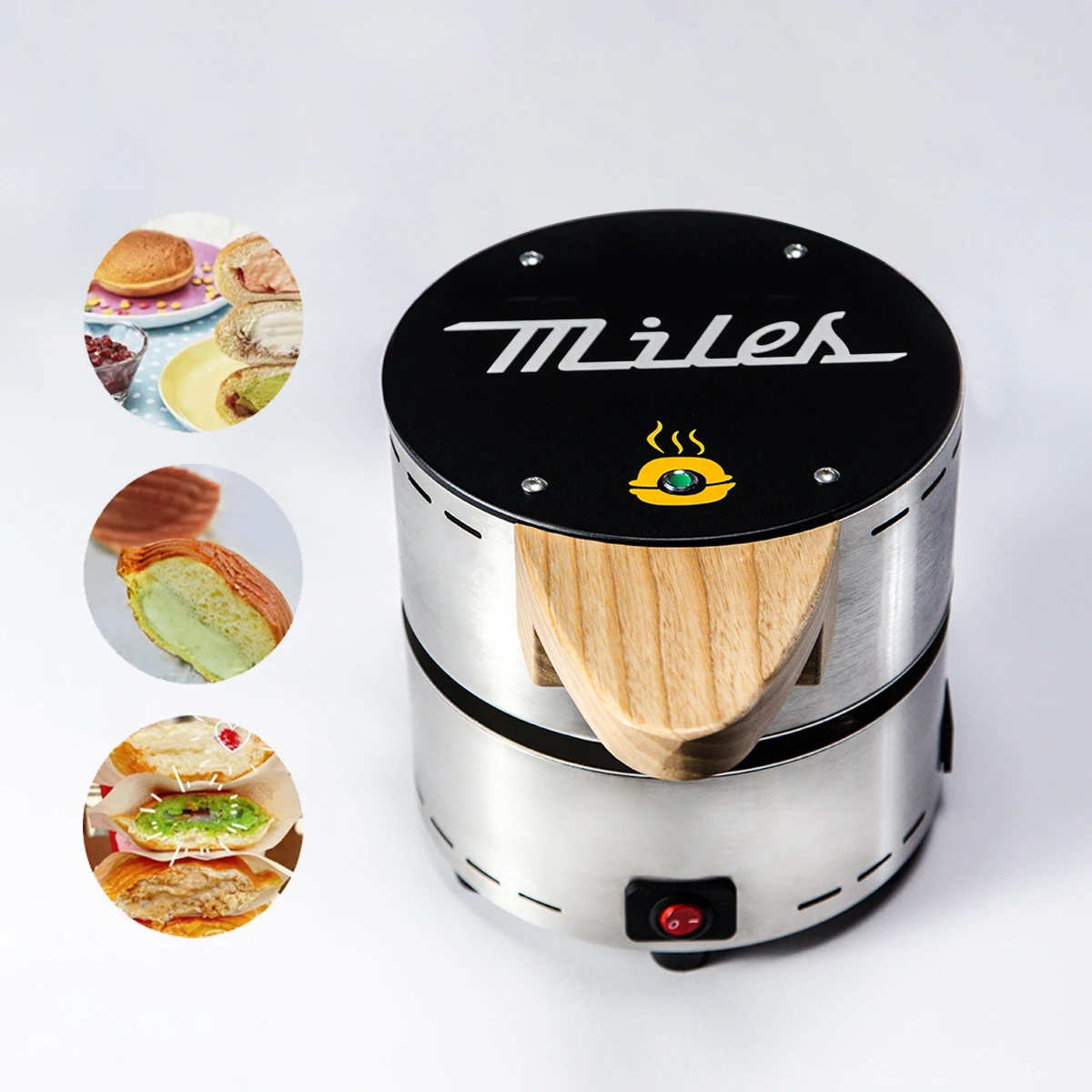 Electric Ice Cream Burger Maker, Single Non-Stick Burger Waffle Making Machine, 1000KW 110V Commerical Ice Cream Sandwich Panini Press