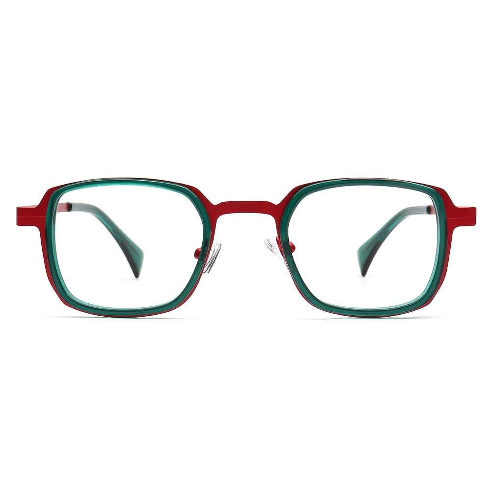 PES523 New Popular Rectangular Polygonal Retro Personality Black Tortoishell Pattern Transparent Acetate Optical_voghion.com