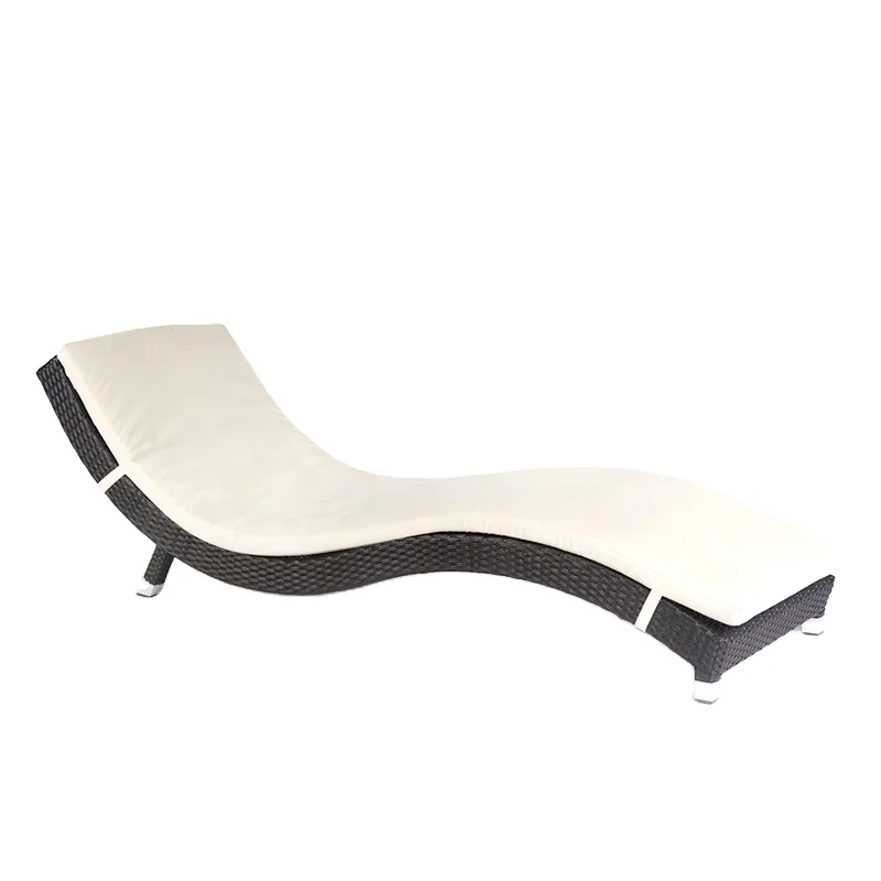 rattan s shaped sun lounger