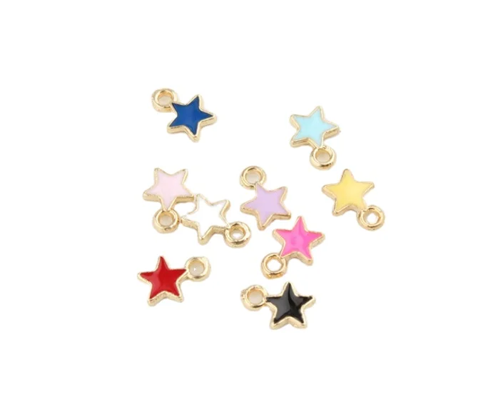 small color enamel star charms diy tiny metal star charms for