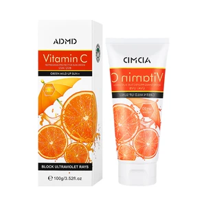 Private Label Sunscreen Cream SPF 50 PA+++ Light Touch Non Sticky Waterproof Long Lasting Moisturizing Vitamin C Sunscreen 100g