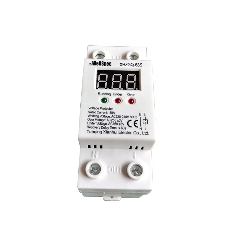 Digital AC Voltage Protector with PC Material 20kVA Capacity and Surge Protection