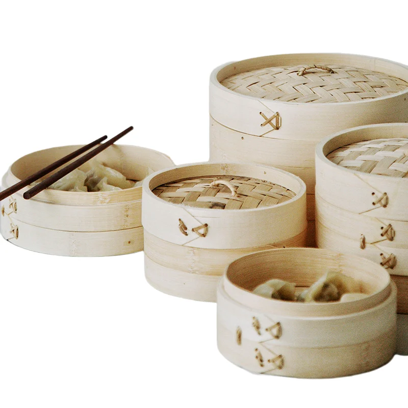 Bamboo Steamer Set Lightweight And Compact,Ideal For Camping And