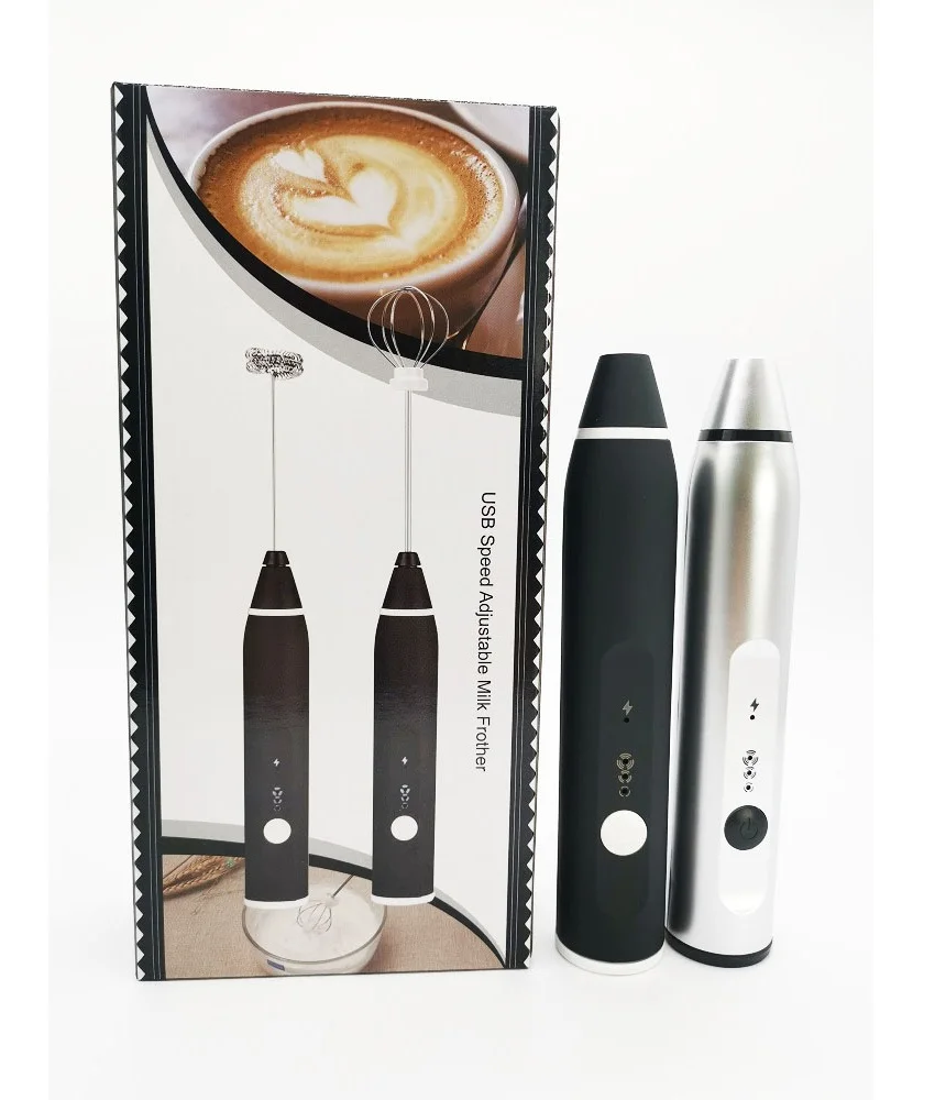 In stock mini 3-speed handheld milk frother usb fast rechargeable coffee  foam maker manual electric milk frother