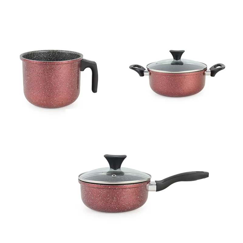 Cooking Set Professional Cooking Pans Kitchenware Induction Cooking Pot Sets With Glass Lid