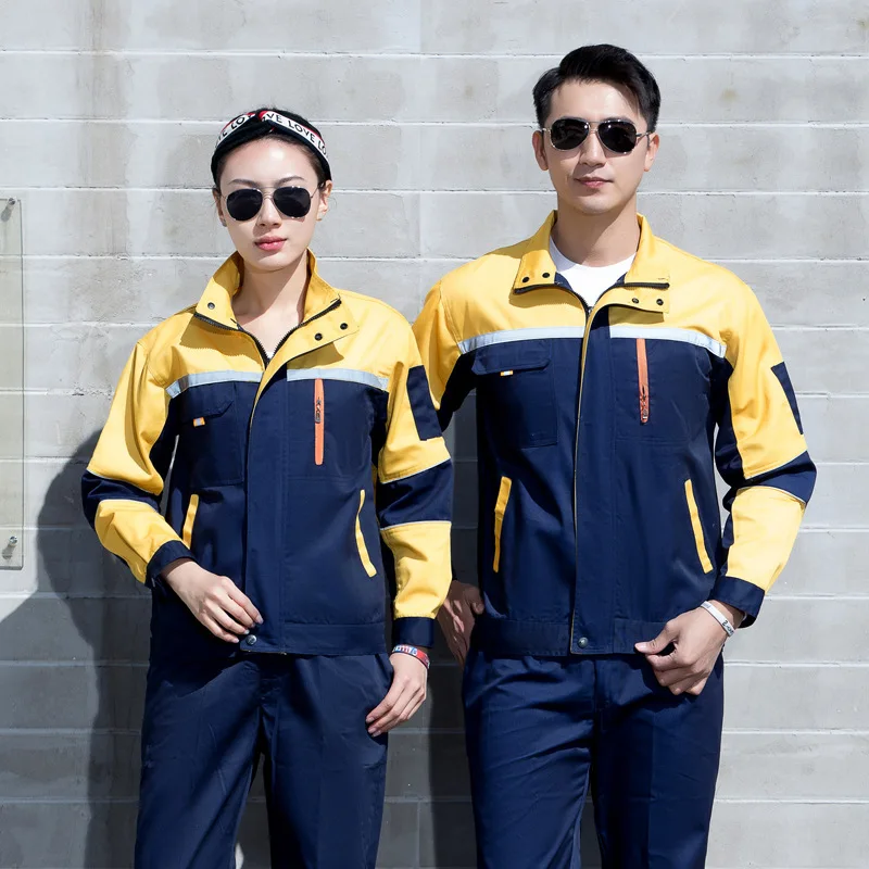 Factory Wholesale Stitching Color Suit Polyester Cotton Uniforms Labor Workshop Wear-resistant work Clothes