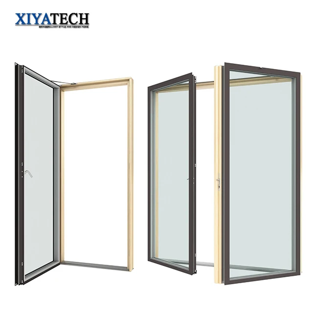 Sunnysky Fancy Cheap Security Double Glass Hurricane Proof Impact Black Color Swing Door for Residential Projects