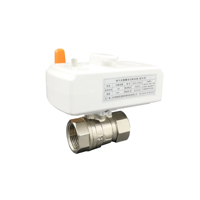 Low Torque 2 Ways Brass Electric Motorized Ball Valve  With Electric Actuator DC24V for Firefighting BJ51006