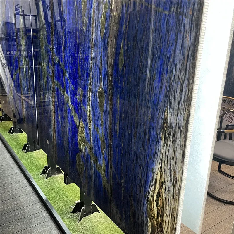 product luxury azul bahia quartzite backlit bookmatched slab for wall natural azul bahia granite for villa decor-5