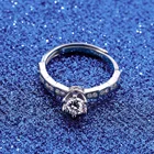 Diamond Ring Snake 925 Sterling Silver Moissan Six-claw Diamond Ring Snake Ring 1 Carat Open Proposal Ring Female Light Luxury 520