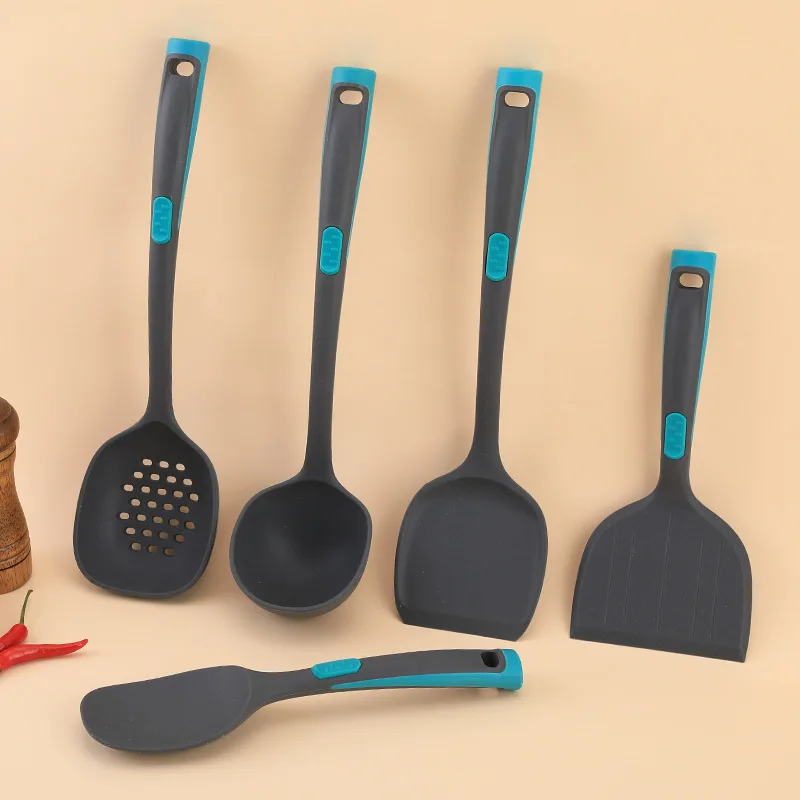 Silikone køkkenredskabssæt, suppespatula, sigte, ske, kogespatula – til grossisthandel