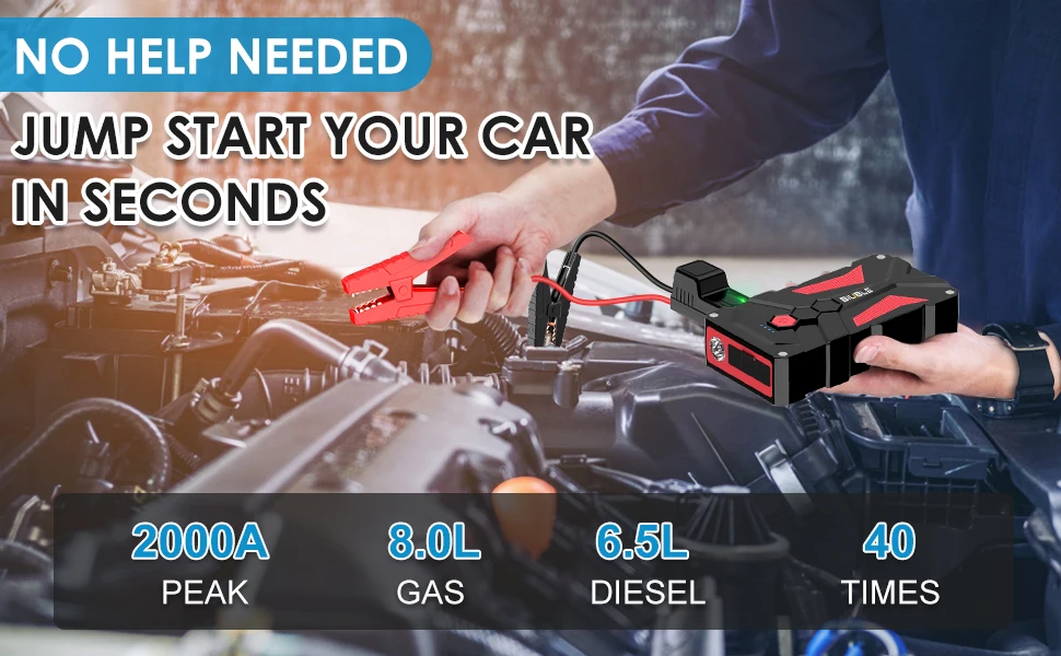 Car Battery Booster Jump Starter Pack Compact Jump Starter Battery