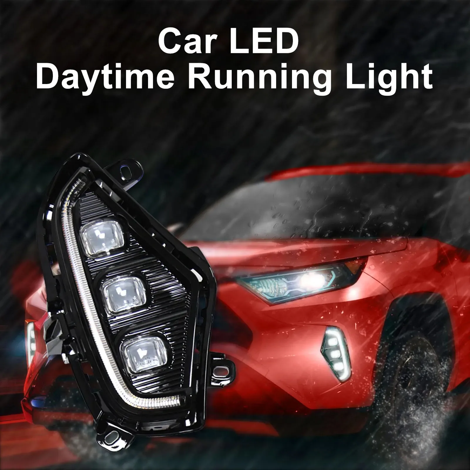 12V LED Fog Lights Daytime Running Lamps DRL White Yellow Turn Signal Lamp for Toyota RAV4 2019-2022 Accessories