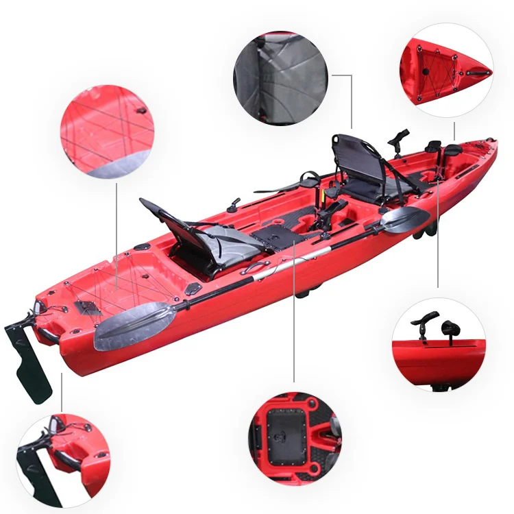 2023 New Pedal Drive Kajak 2 Person 14ft 600lbs Kayak With Fishing Foot