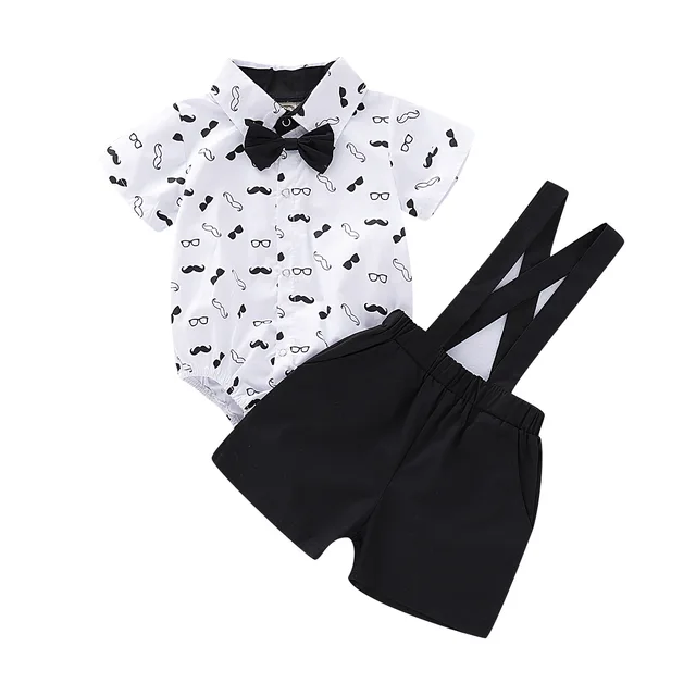 Hot Selling Baby Boy Set Clothes Gentleman Style Baby Clothes Short Sleeved Boy Set Baby Clothes