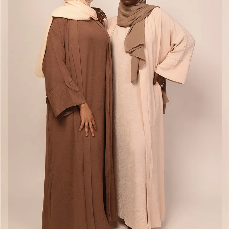 2024 Latest Elegant Muslim Women Dress Fashion Open Abaya Traditional Muslim Clothing Accessories