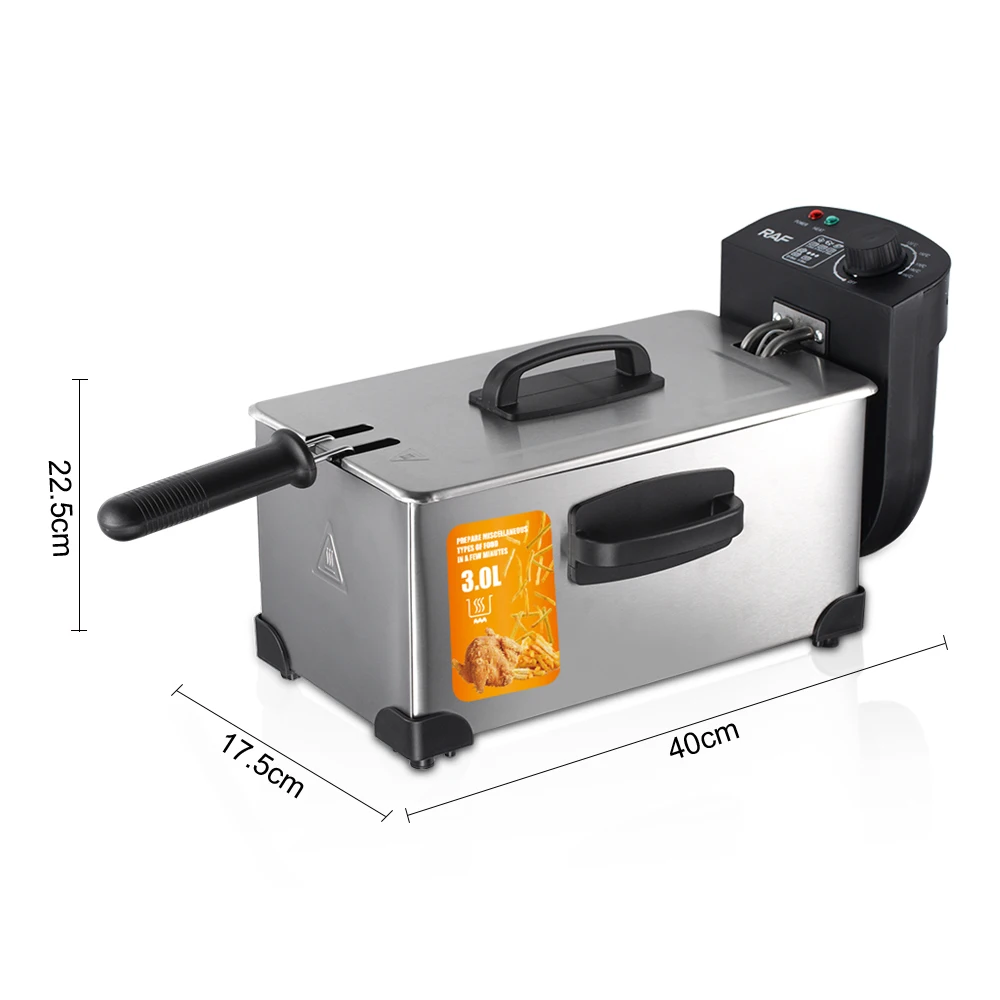 RAF R.5299 Electric Deep Fryer with Oil Filtration, 3L Capacity