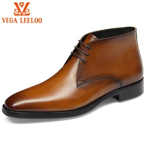 Italy Design Boots High Quality Genuine Leather Men Ankle Boots Lace up Business Luxury Dress Footwear