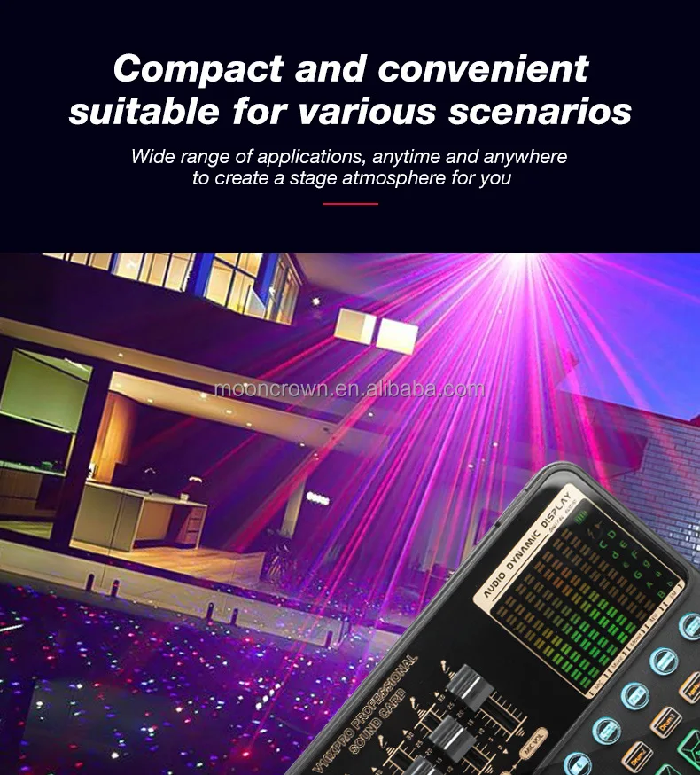 V10 Pro Sound Card Usb Karaoke Portable Recording Studio Podcast